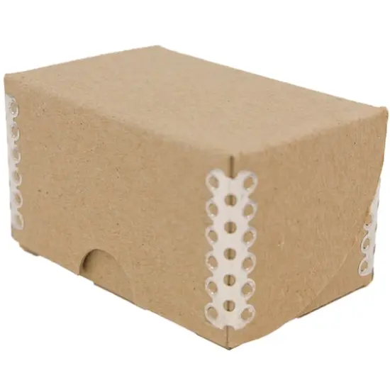 JAM Paper Desktop Business Card Box Natural Brown {4}
