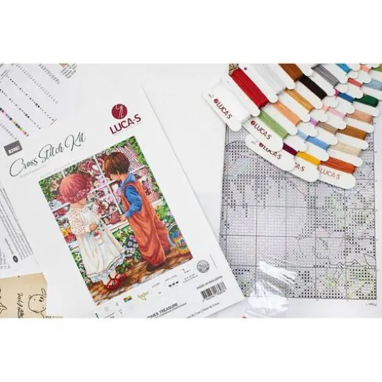 Luca-S Valentines Treasure Counted Cross Stitch Kit Counted Cross Stitch Kit {10}
