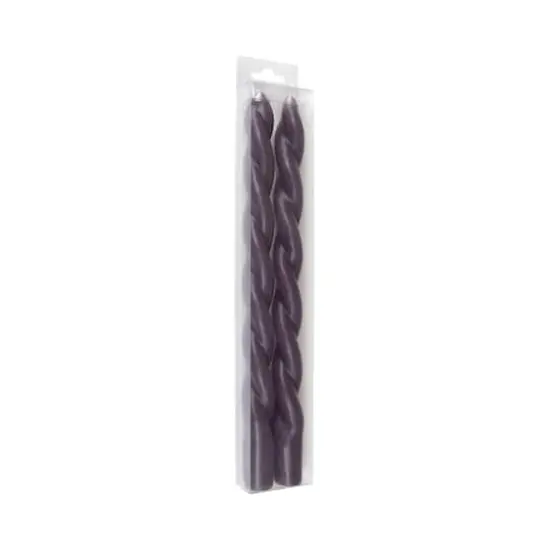 10" Unscented Twist Taper Candles, 2ct. by Ashland® Purple {3}