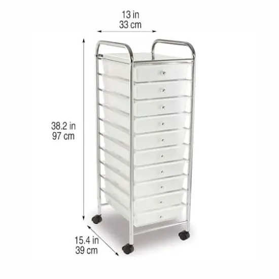 10 Drawer Rolling Cart by Simply Tidy&reg; Clear {4}