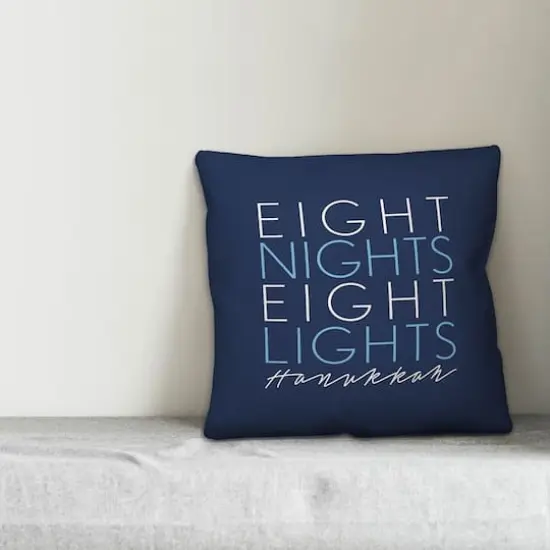 Eight Nights Eight Lights 18x18 Spun Poly Pillow {3}