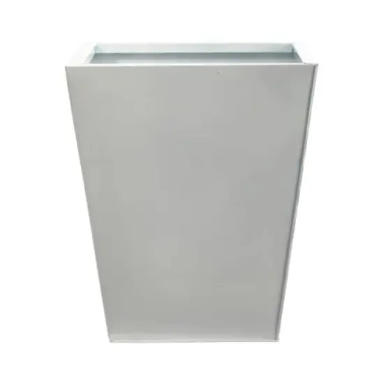 15" White Classic Square Metal Planter {1}