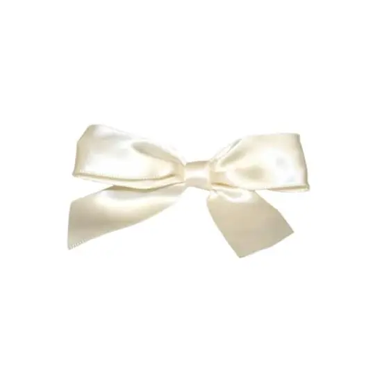 JAM Paper 3.25" Satin Twist Tie Bows, 100ct. Ivory {1}