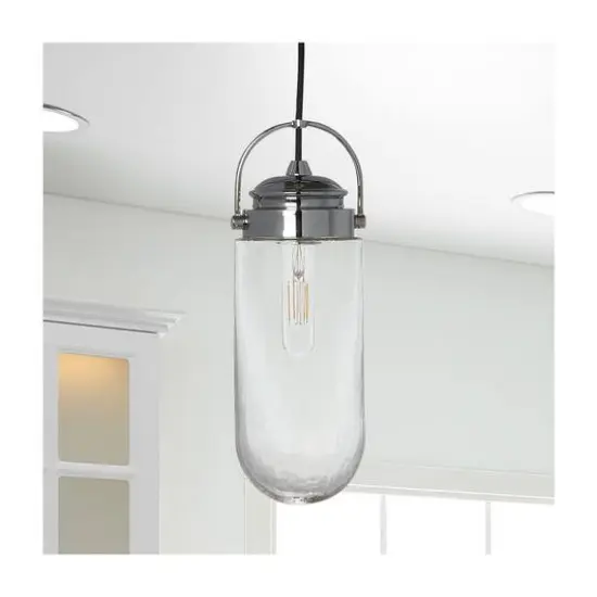 Hello Honey&reg; Robert Stevenson Lighting Shiloh Metal & Glass Ceiling Light Chrome {6}