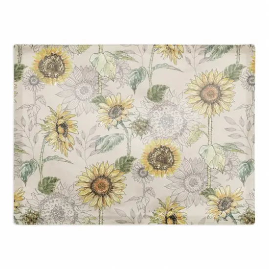 Sunflower Pattern Cotton Twill Placemat Cream {1}