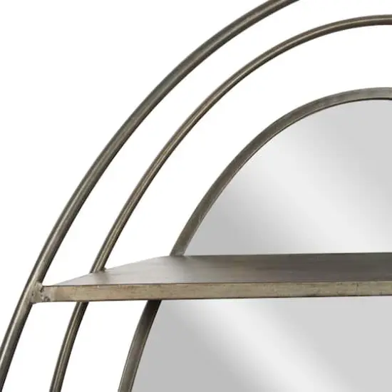 Silver Metal Modern Wall Mirror, 36" x 25" x 6" {5}