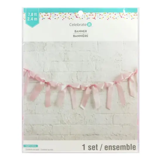 7.75" Pink Bow Banner by Celebrate It™ {3}