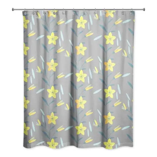 Spring Pattern Shower Curtain Gray {1}