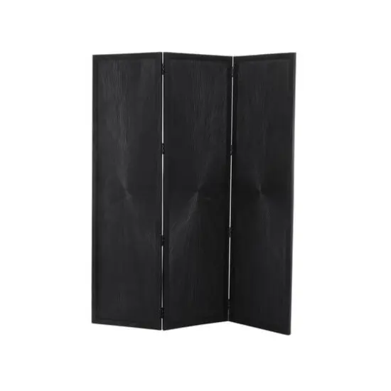 Black Mango Wood Contemporary Room Divider Screen, 70" x 59" {1}