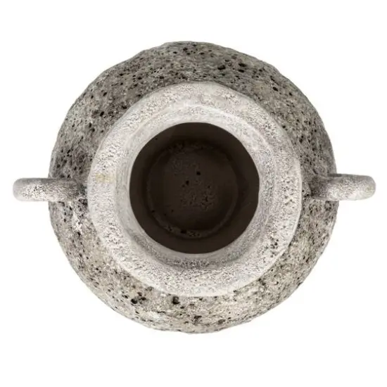 Hello Honey&reg; 6" Gray with Distressed Reactive Glaze Stoneware Vase with Handles {8}