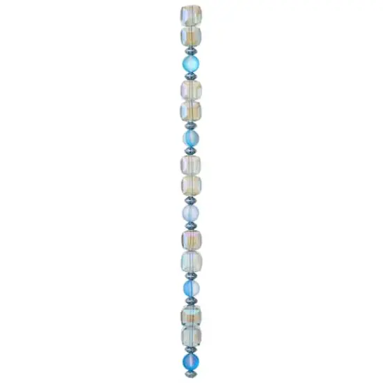 Aqua Mixed Glass Round & Cube Beads by Bead Landing&trade; {4}