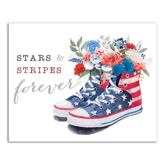 Stars and Stripes Sneakers Canvas Wall Art {1}