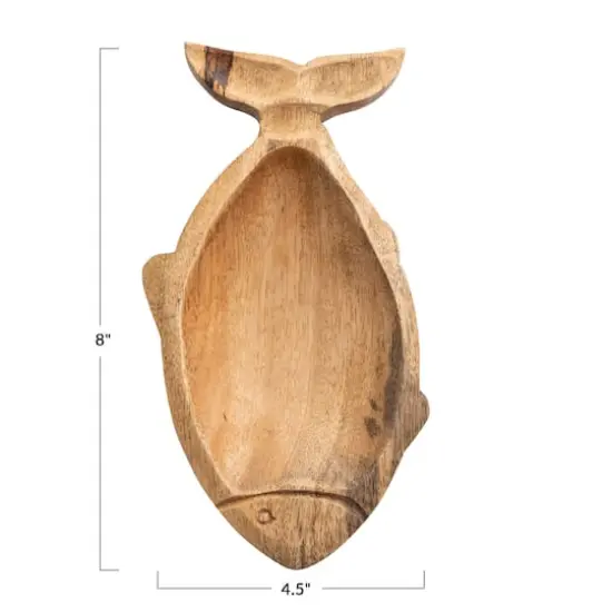 Hello Honey® 8" Coastal Carved Fish-Shaped Wood Serving Tray {9}