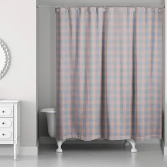 Plaid Shower Curtain Maroon {3}