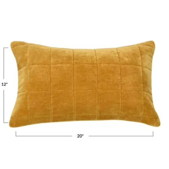 Hello Honey&reg; 20" Quilted Velvet Lumbar Pillow Cover Orange {6}