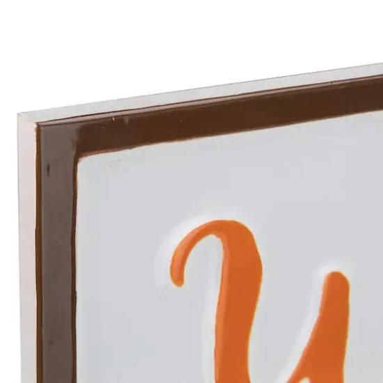 20" Orange & White Welcome to Our Pumpkin Patch Metal Wall D&eacute;cor {4}