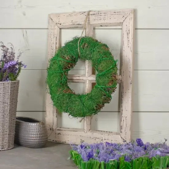12" Green Moss & Twig Wreath {3}