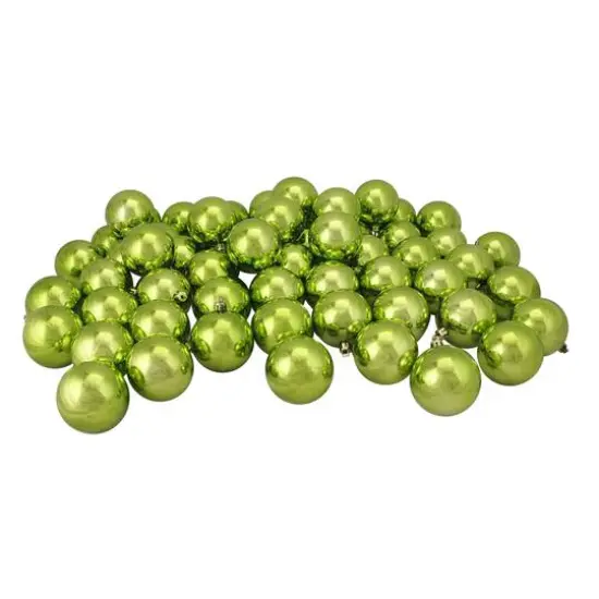 60ct Shiny Green Kiwi Shatterproof Ball Ornaments {3}