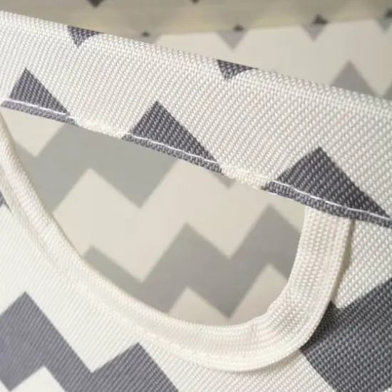 DII&reg; Small Gray Chevron Trapezoid Fabric Bin {4}