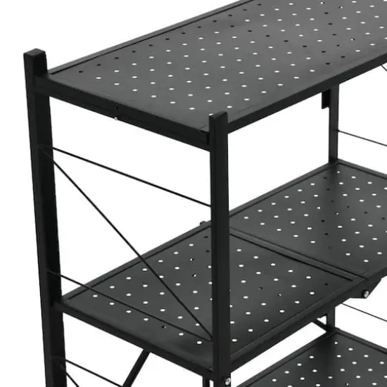 Household Essentials 34" Black Metal 3-Tier Foldable Utility Rack {8}