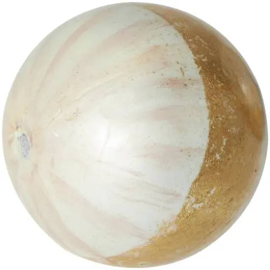 White with Gold Stripe Abstract Brushed Decorative Orbs & Vase Filler Set {8}