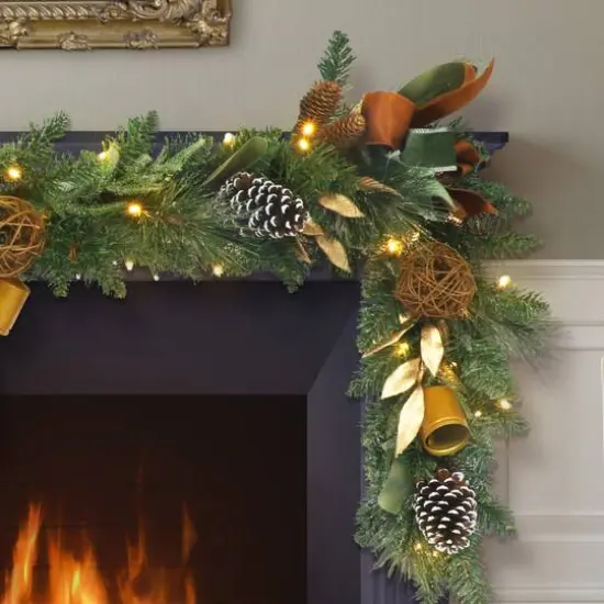 9ft. Pre-Lit Adorned Garland {3}
