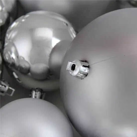 50ct. Silver Splendor Shatterproof 2-Finish Christmas Ball Ornaments {5}