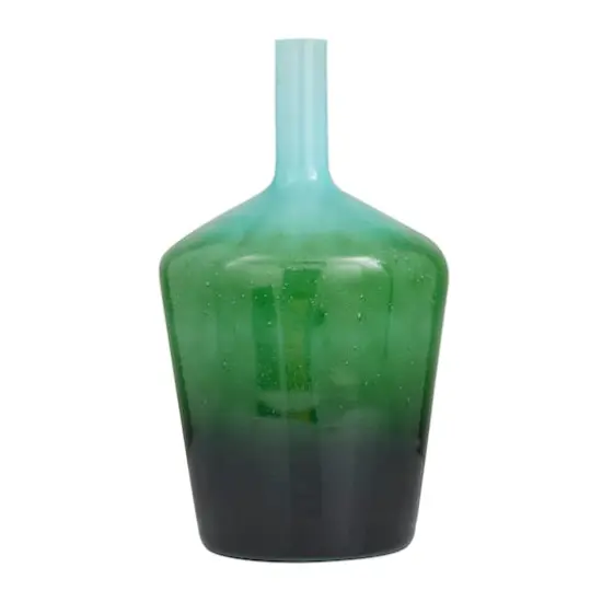 Green Glass Modern Vase, 21" x 12" x 12" {1}