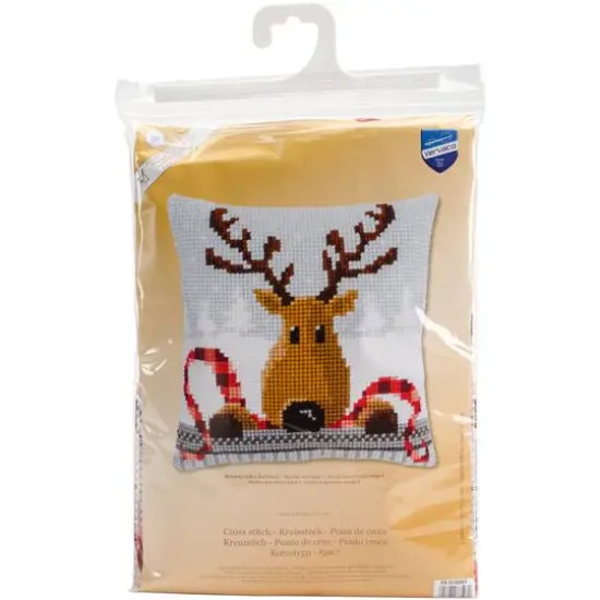 Vervaco Reindeer with a Red Scarf Needlepoint Cushion Top Kit {3}
