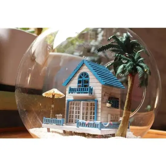 Wizardi Miniature Roombox Romantic Beach House Dollhouse Kit {5}