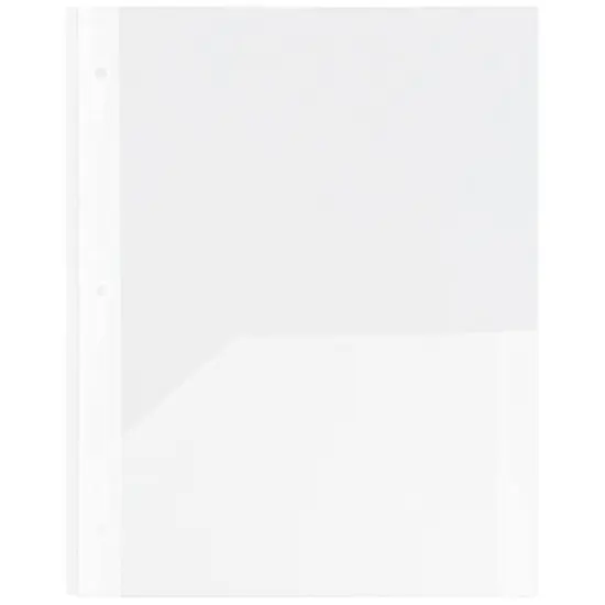 JAM Paper 9.5" x 11" Plastic 2 Pocket School POP Folders with Clasps, 6ct. Clear {7}