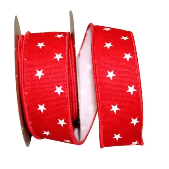 The Ribbon Roll 1.375" x 10yd. Wired Mini Star Ribbon {1}