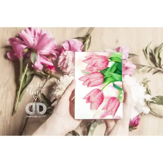 Diamond Dotz&reg; Romantic Tulips Diamond Painting Card Kit {4}