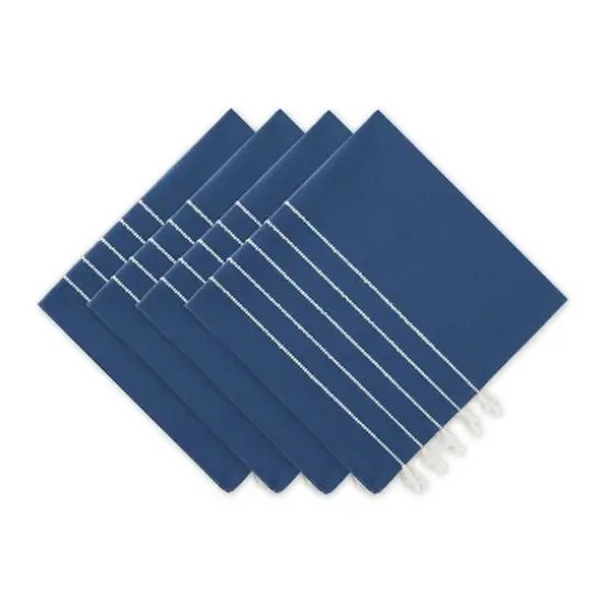 DII&reg; Striped Tassel Napkins, 4ct. Navy {1}