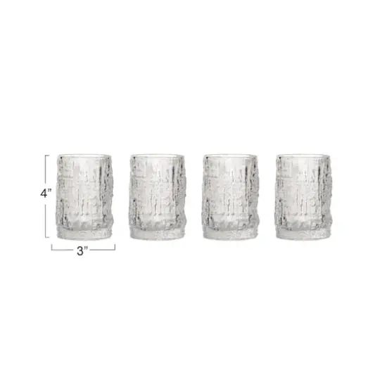 Hello Honey® 10oz. Clear Glass Embossed Design Drinking Glasses, 4ct. {4}