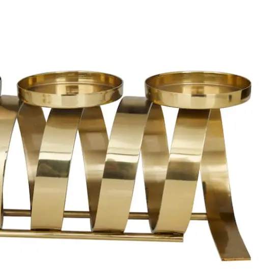 20" Gold Contemporary Candle Holder {4}