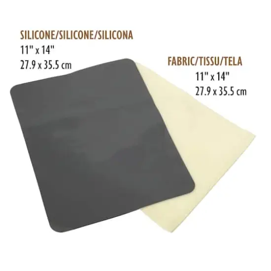 The Beadsmith&reg; BASIC elements&trade; 11" x 14" Silicone & Fabric Craft Mat Set {6}