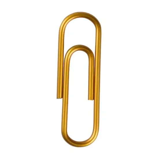 JAM Paper 1" Colorful Standard Paper Clips, 2 Packs of 100 Gold {6}