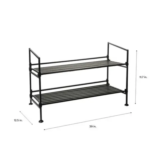 Organize It All Espresso 2-Tier Shoe Rack {5}