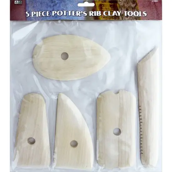 Art Advantage&reg; 5 Piece Potters Rib Wood Clay Tool Set {1}