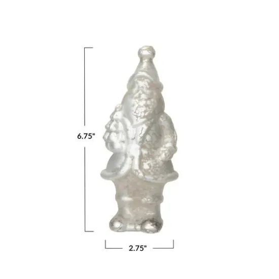 Hello Honey&reg; 6.75" White Decorative Mercury Glass Santa {4}