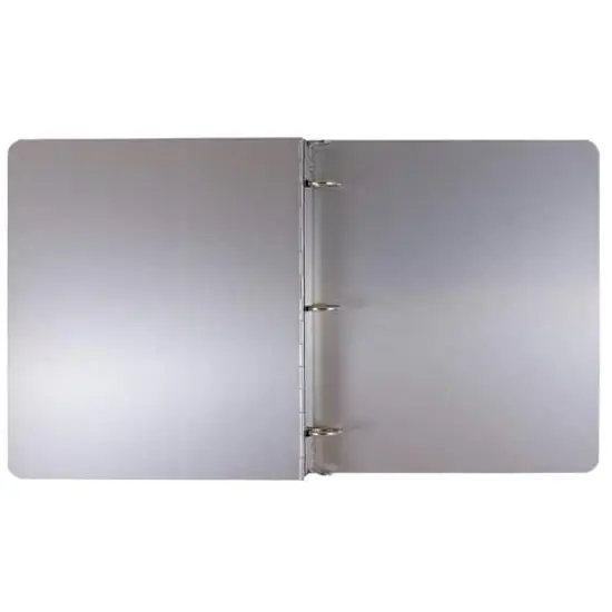 JAM Paper 1" Aluminum 3-Ring Binder Silver {5}