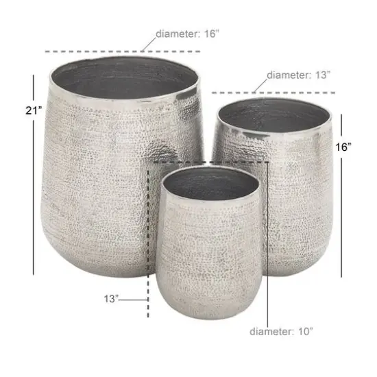 Silver Aluminum Glam Planter Set {6}