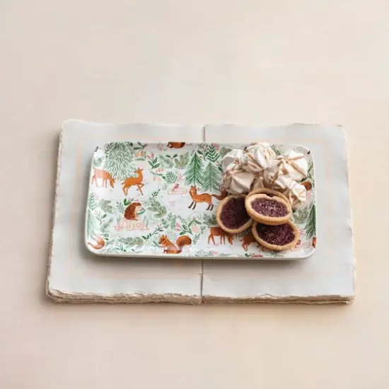 Hello Honey&reg; 11.25" Woodland Flora & Fauna Stoneware Platter {3}