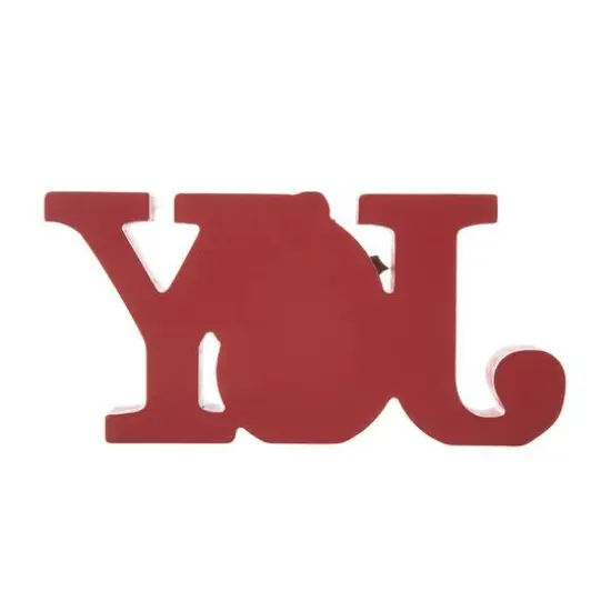 Glitzhome&reg; 11.75'' JOY Wooden Christmas Plaid Table D&eacute;cor {7}