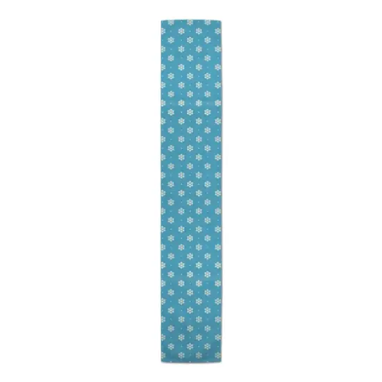 Simple Snowflake Blue 16x72 Poly Twill Table Runner {4}