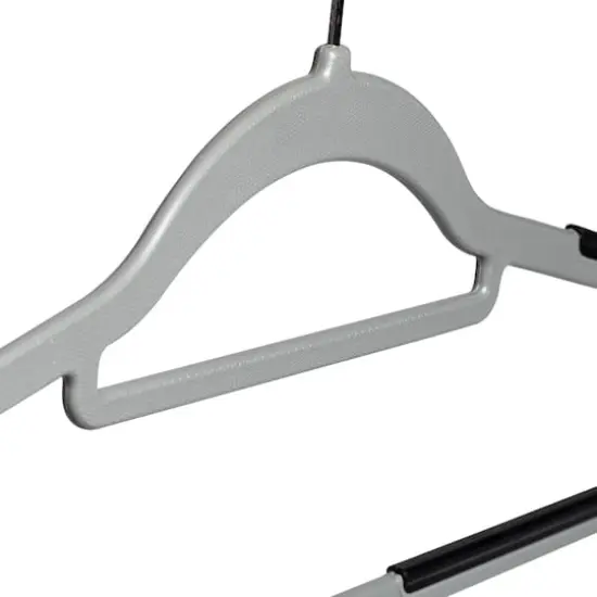 Honey Can Do Gray & Black Anti-Slip Rubber Grip Plastic Hangers, 15ct. {8}