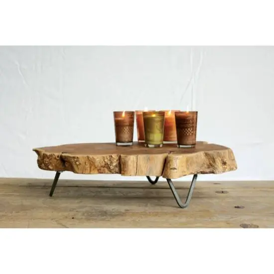 Hello Honey&reg; Wooden Slab Stand with Metal Feet {3}