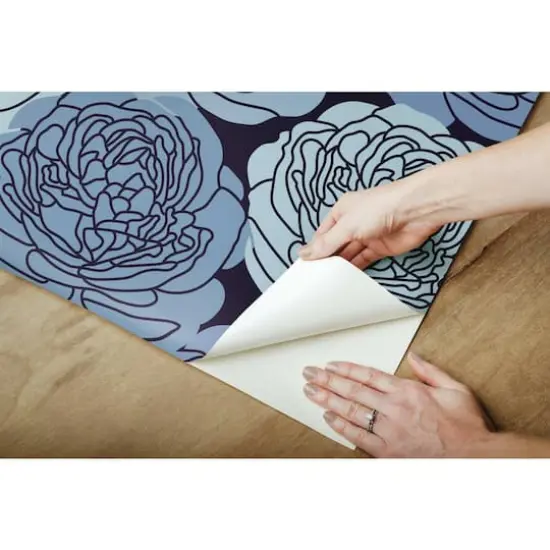 RoomMates Bed of Roses Peel & Stick Wallpaper Blue/Black {10}