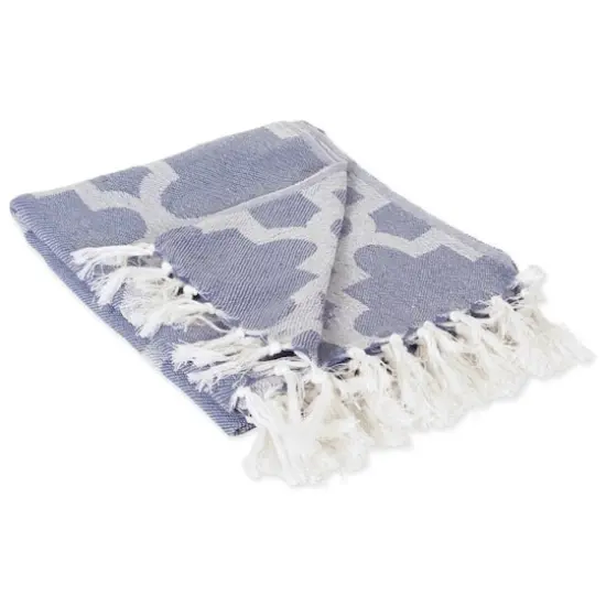 DII&reg; French Blue Lattice Throw {1}